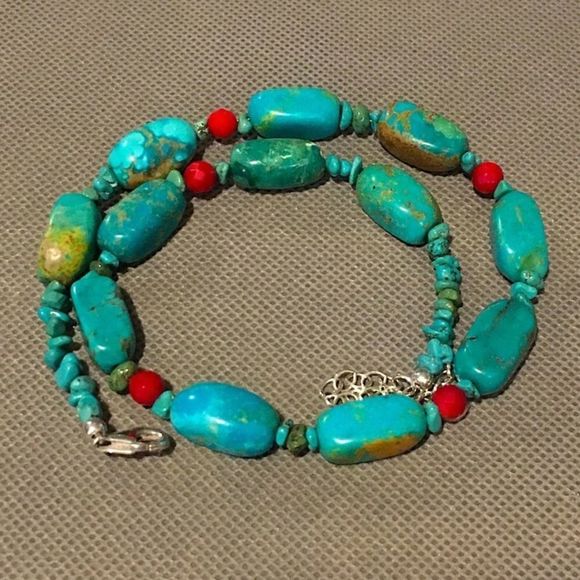 BARSE Sterling Silver Turquoise Semiprecious Necklace NWOT - Picture 2 of 13